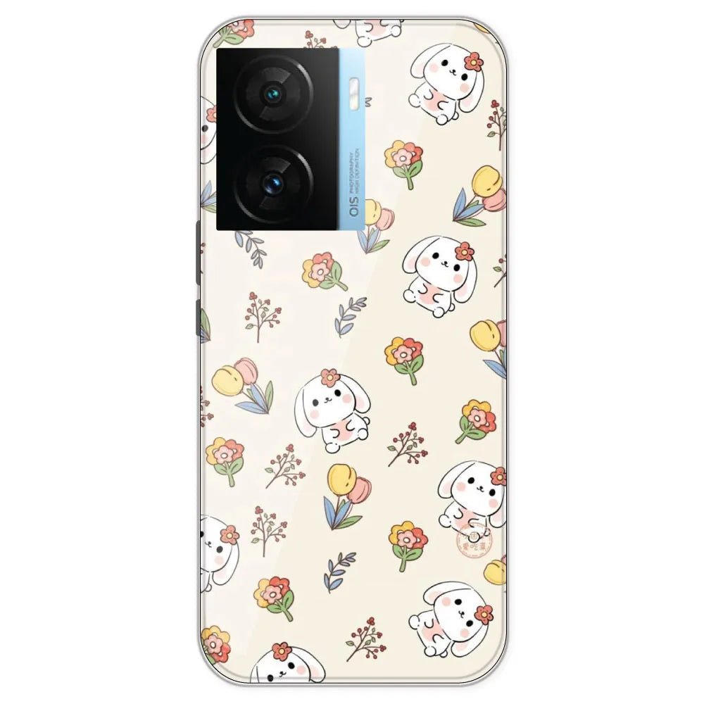 Cute Bunny - Printed Silicone Case For IQOO Z7S
