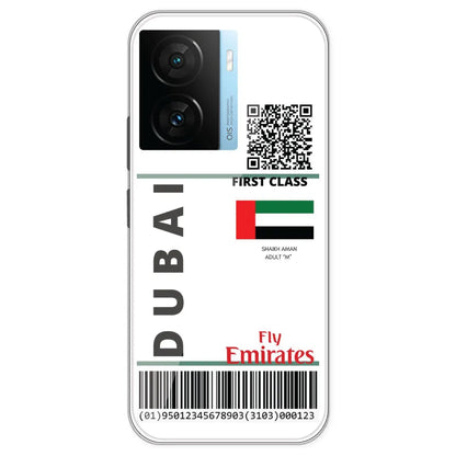 Dubai Ticket - Clear Printed Silicone Case For IQOO Z7S