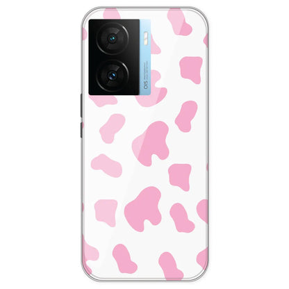 Pink Cow Print - Clear Printed Silicone Case For IQOO Z7S