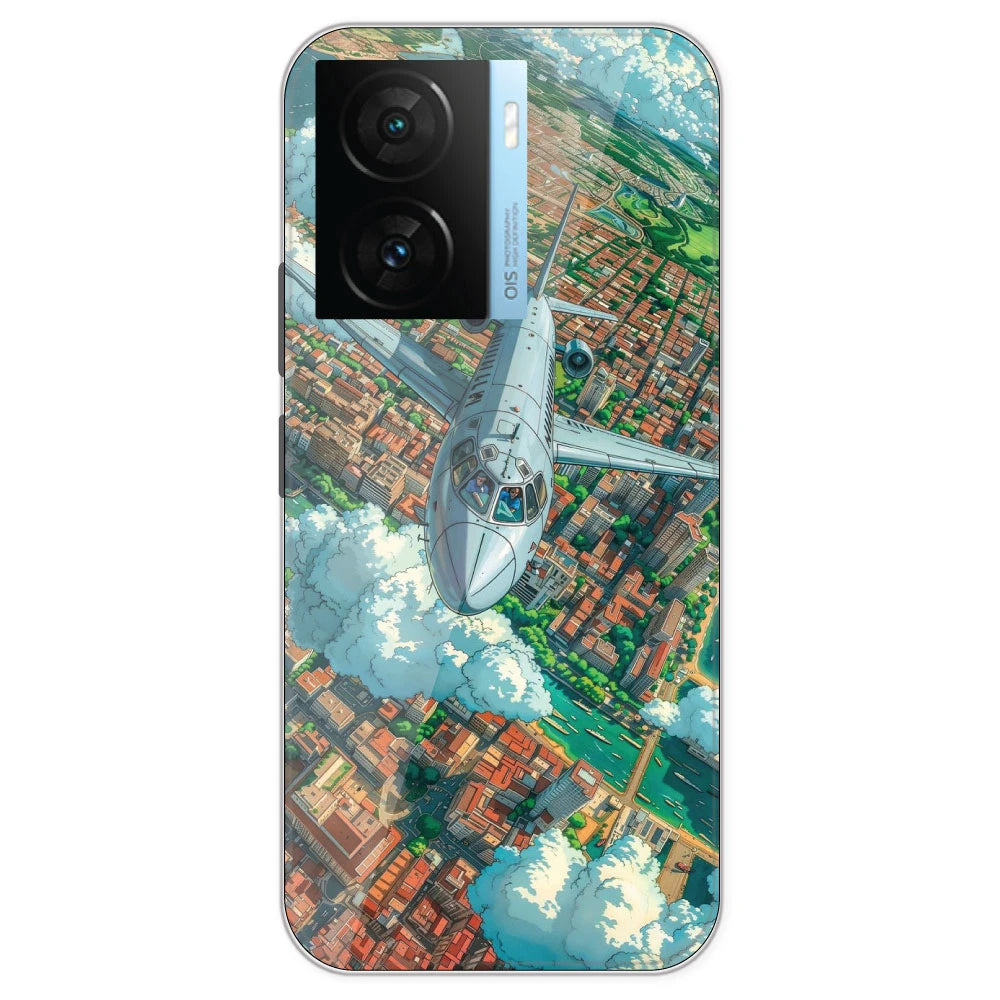 Flying Over City - Printed Silicone Case For IQOO Z7S