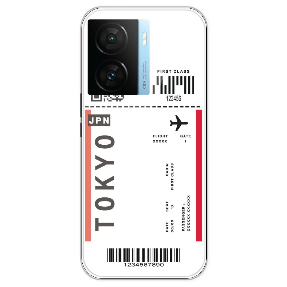 Tokyo Ticket - Clear Printed Silicone Case For IQOO Z7S