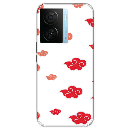 Red Clouds - Clear Printed Silicone Case For IQOO Z7S