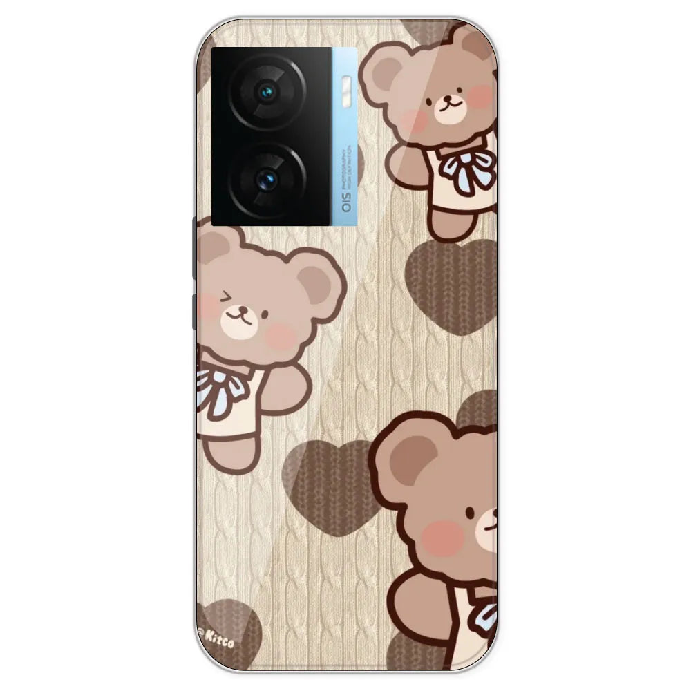 Teddy Heart - Printed Silicone Case For IQOO Z7S