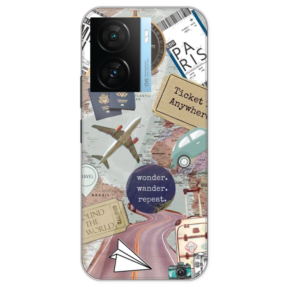 Travel Collage - Printed Silicone Case For IQOO Z7S