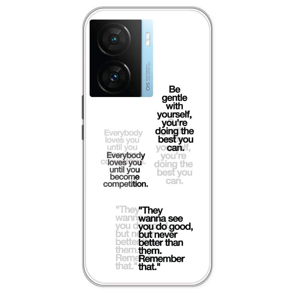 Motivational Quotes - Clear Printed Silicone Case For IQOO Z7S