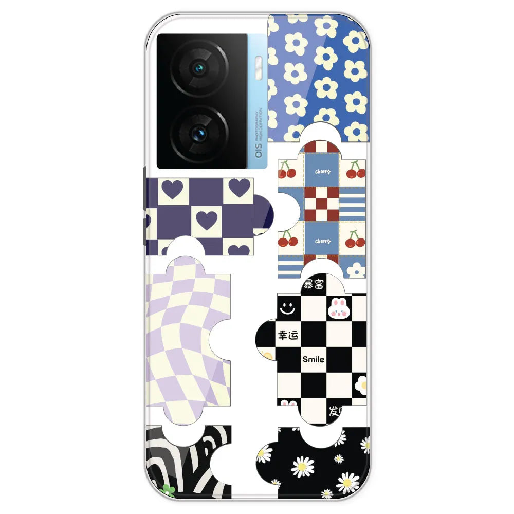 Aesthetic Puzzle - Clear Printed Silicone Case For IQOO Z7S