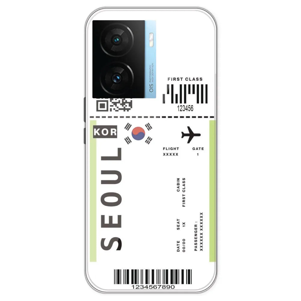 Seoul Ticket - Clear Printed Silicone Case For IQOO Z7S