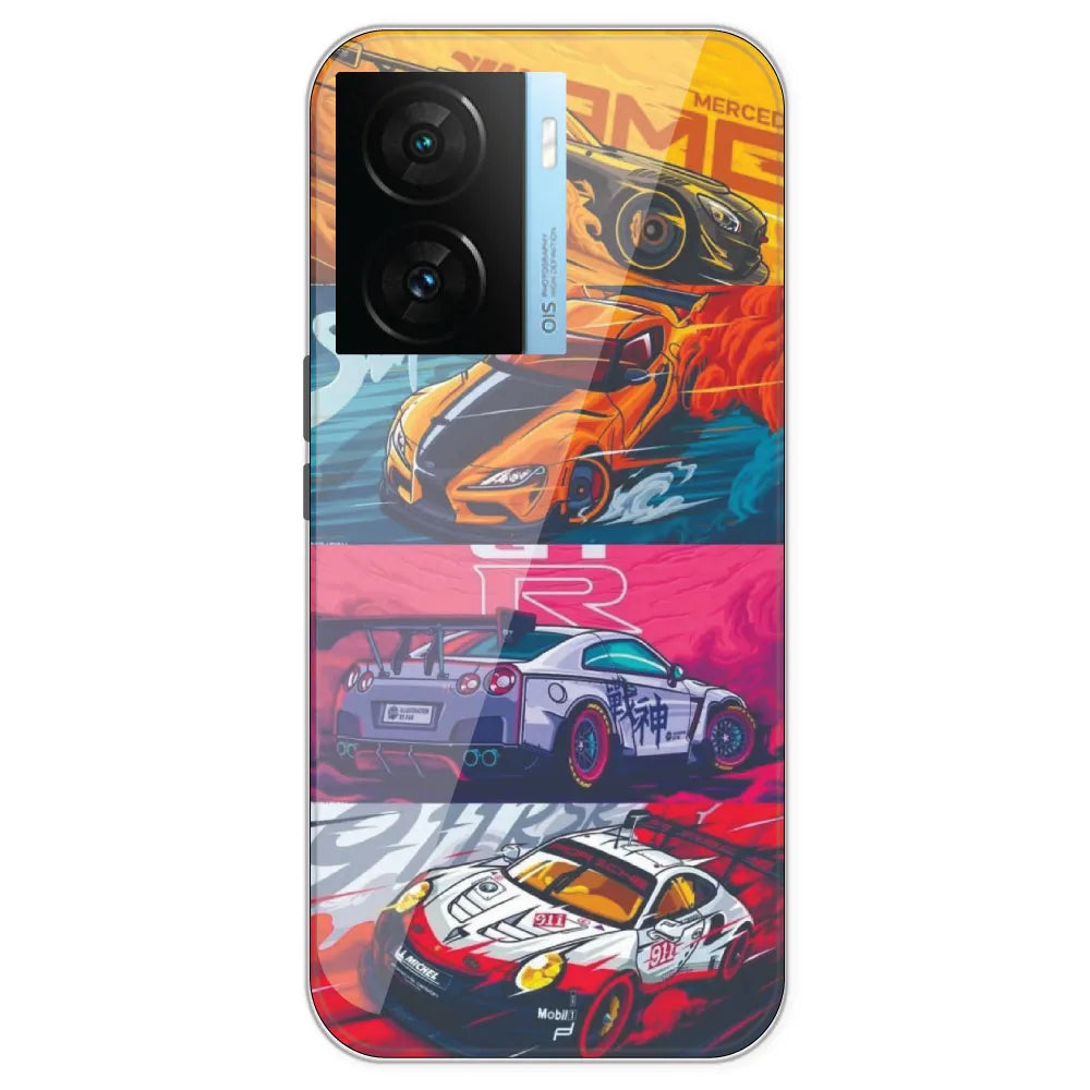 Sports Cars - Printed Silicone Case For IQOO Z7S