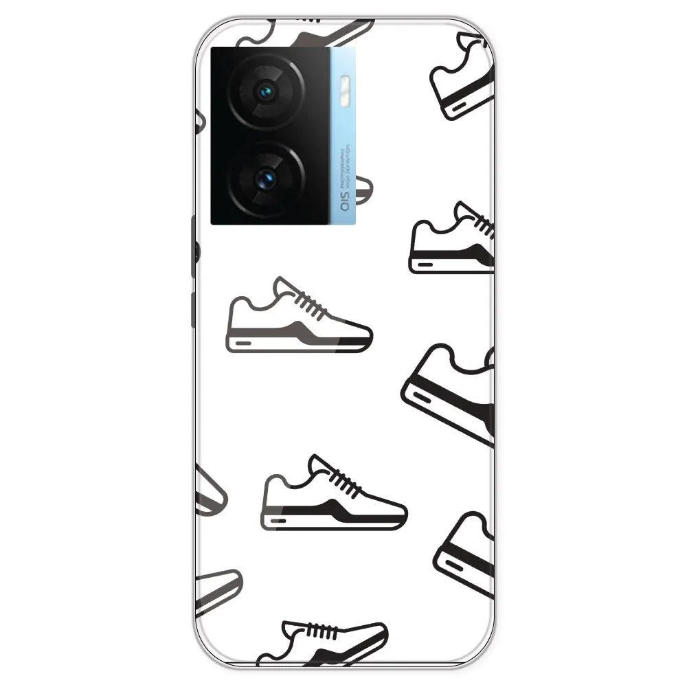 Black Sneakers - Clear Printed Silicone Case For IQOO Z7S