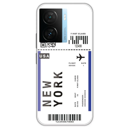 New York Ticket - Clear Printed Silicone Case For IQOO Z7S