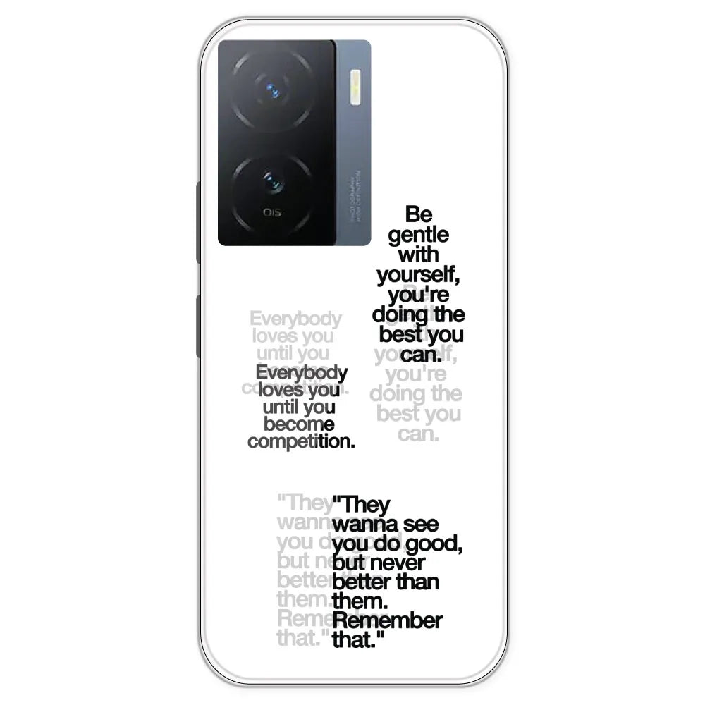 Motivational Quotes - Clear Printed Silicone Case For IQOO Z7