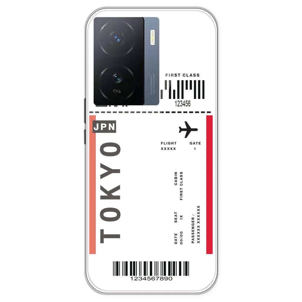 Tokyo Ticket - Clear Printed Silicone Case For IQOO Z7