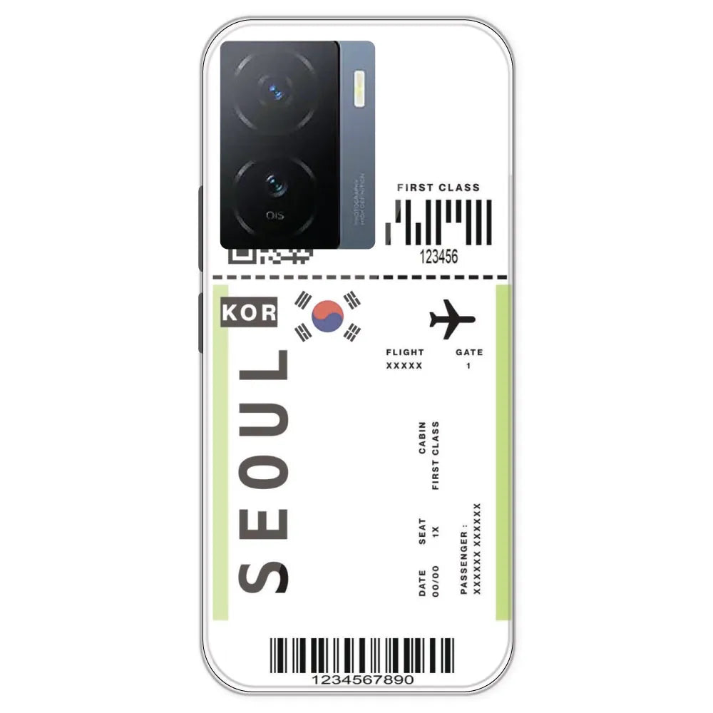 Seoul Ticket - Clear Printed Silicone Case For IQOO Z7