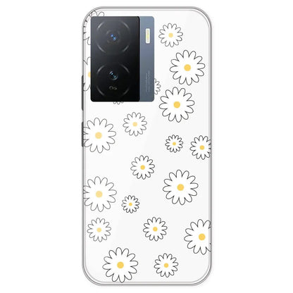White Flowers - Clear Printed Silicone Case For IQOO Z7