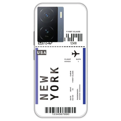 New York Ticket - Clear Printed Silicone Case For IQOO Z7