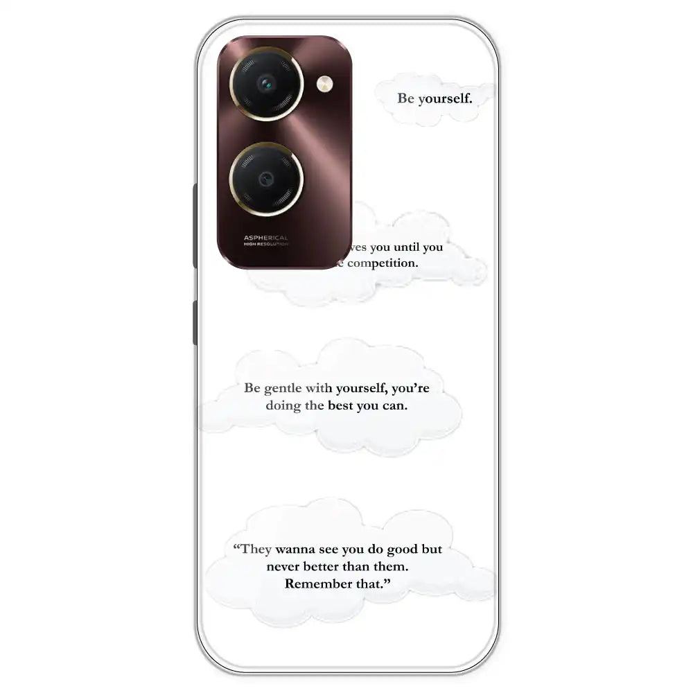 Quotes And Clouds - Clear Printed Silicone Case For iQOO Models