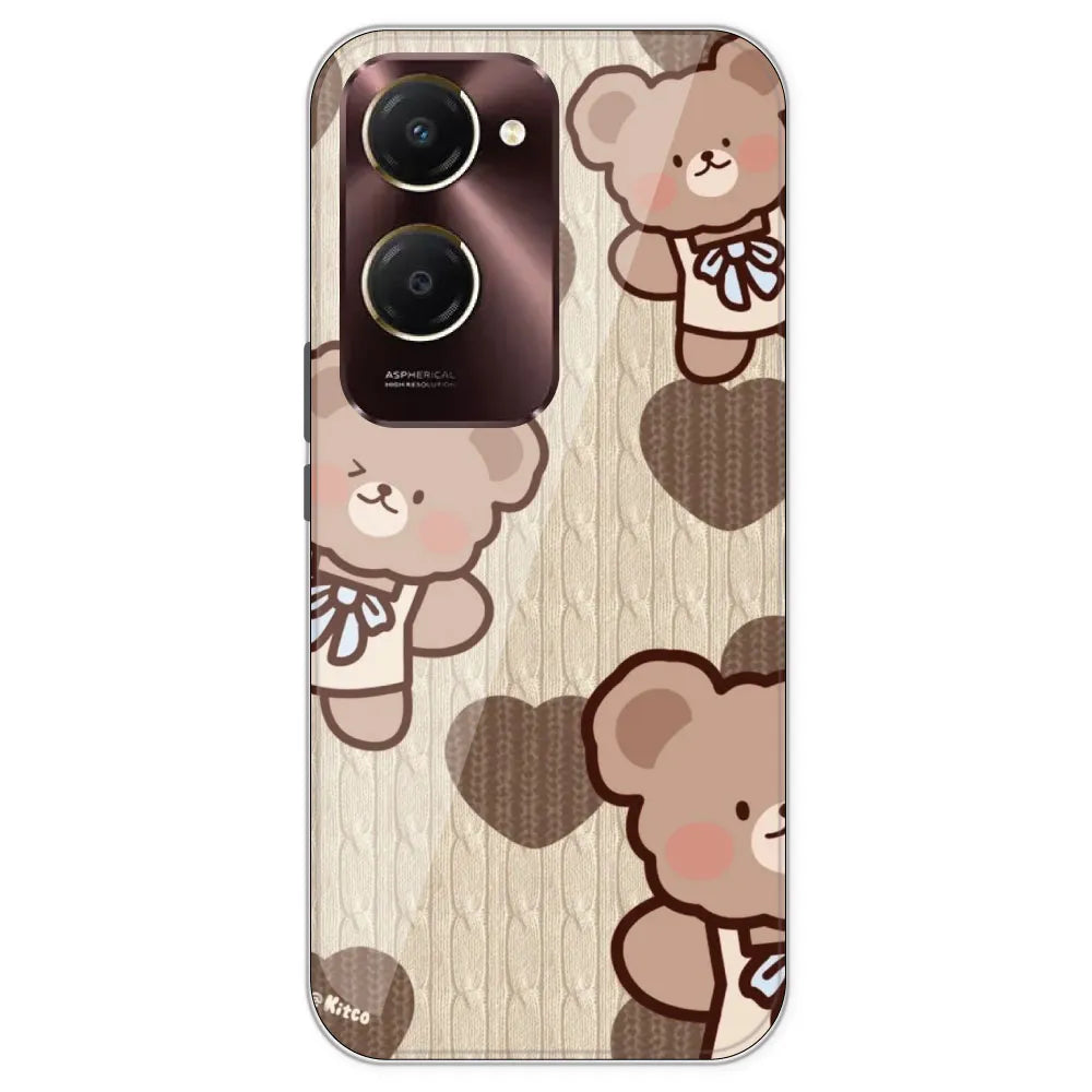 Teddy Heart - Printed Silicone Case For IQOO Z9 Lite