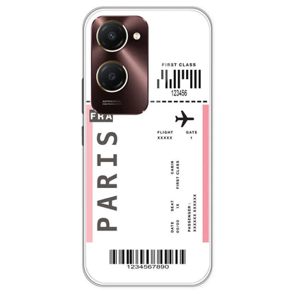 Paris Ticket - Clear Printed Silicone Case For IQOO Z9 Lite