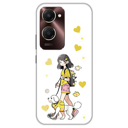 Yellow Girl And Dog - Clear Printed Silicone Case For IQOO Z9