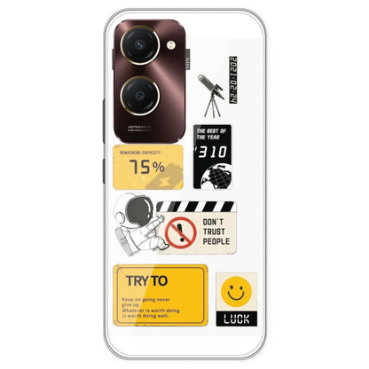 Space - Clear Printed Silicone Case For IQOO Z9 Lite