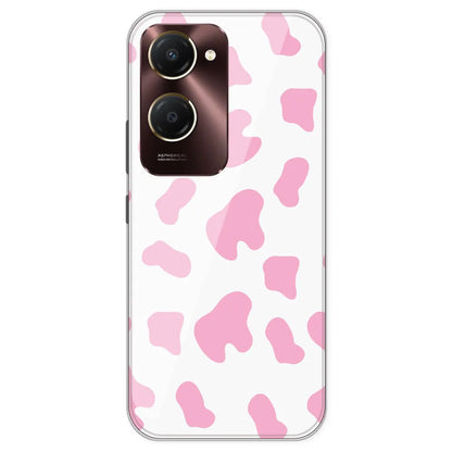 Pink Cow Print - Clear Printed Silicone Case For IQOO Z9 Lite