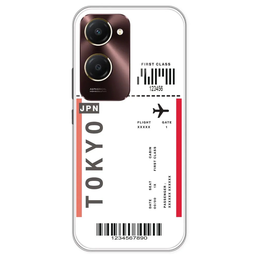 Tokyo Ticket - Clear Printed Silicone Case For IQOO Z9 Lite