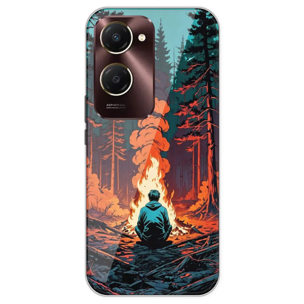 Boy With Camp Fire - Printed Silicone Case For IQOO Z9 Lite