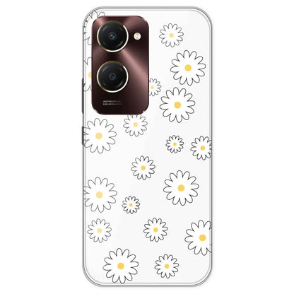 White Flowers - Clear Printed Silicone Case For IQOO Z9 Lite