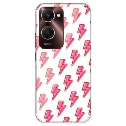 Pink Lightning Bolts - Clear Printed Silicone Case For IQOO Z9