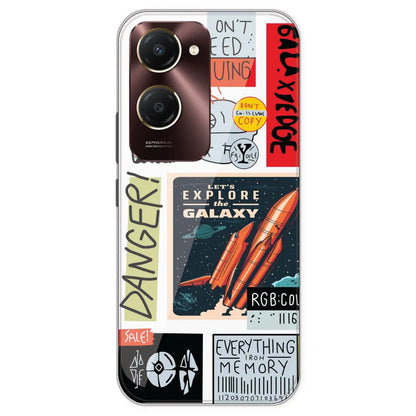 Galaxy - Clear Printed Silicone Case For IQOO Z9 Lite