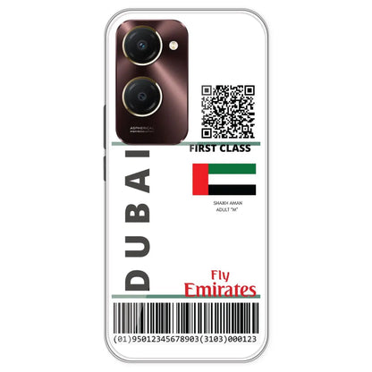 Dubai Ticket - Clear Printed Silicone Case For IQOO Z9 Lite