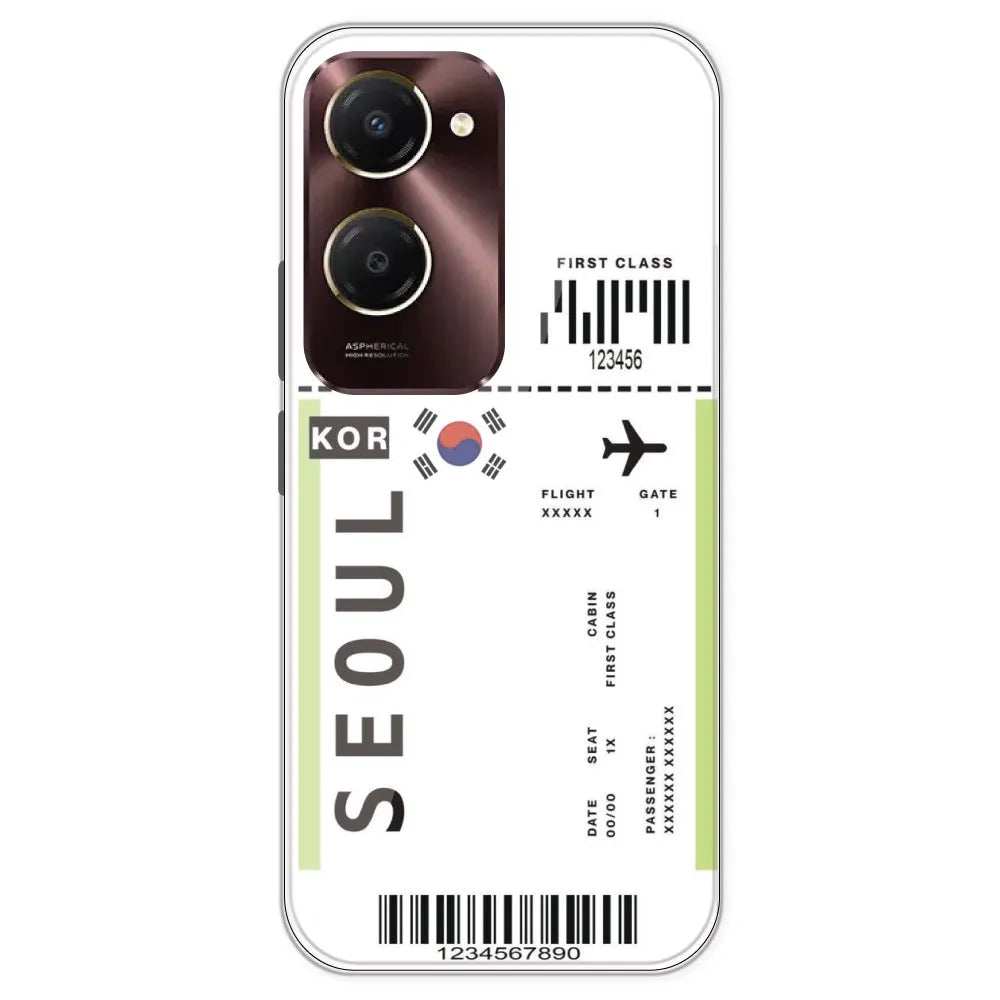 Seoul Ticket - Clear Printed Silicone Case For IQOO Z9 Lite