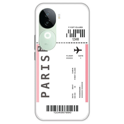 Paris Ticket - Clear Printed Silicone Case For IQOO Z9S