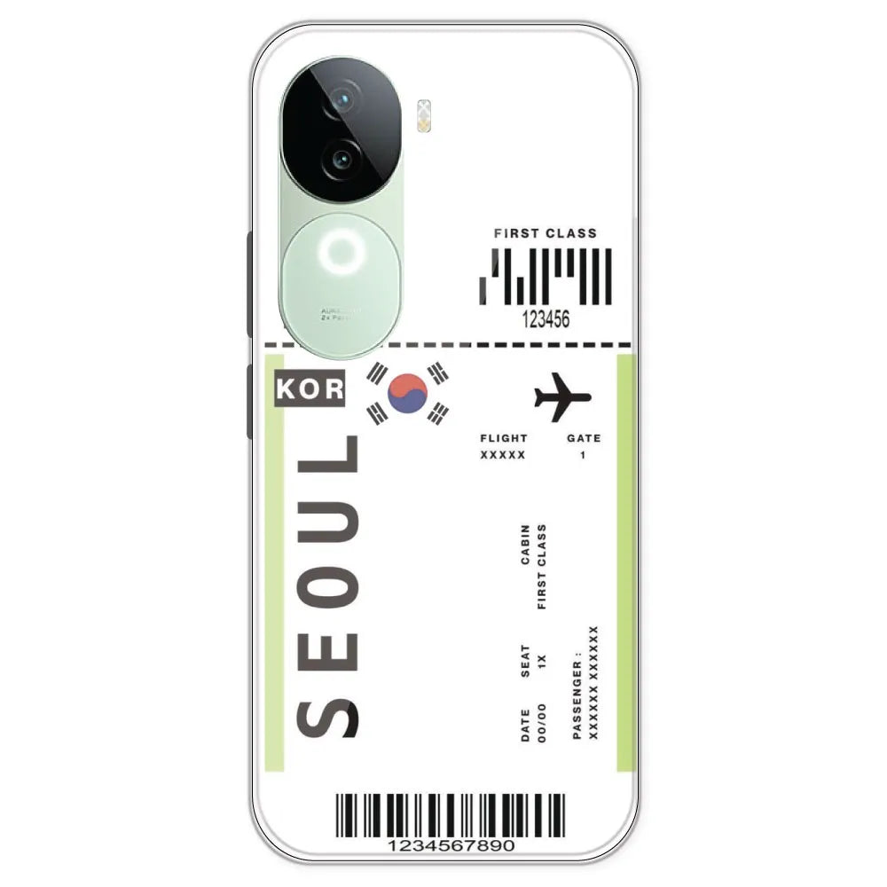 Seoul Ticket - Clear Printed Silicone Case For IQOO Z9S
