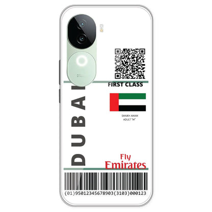 Dubai Ticket - Clear Printed Silicone Case For IQOO Z9S