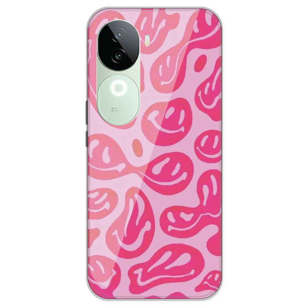Pink Smilies - Printed Silicone Case For IQOO Z9S