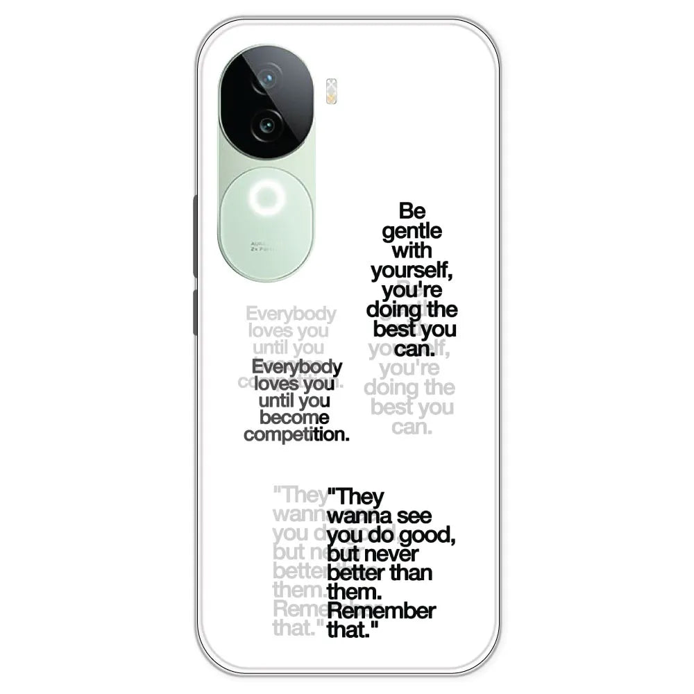 Motivational Quotes - Clear Printed Silicone Case For IQOO Z9S