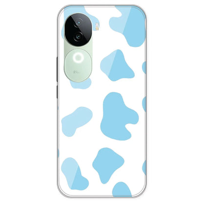 Blue Cow Print - Clear Printed Silicone Case For IQOO Z9S