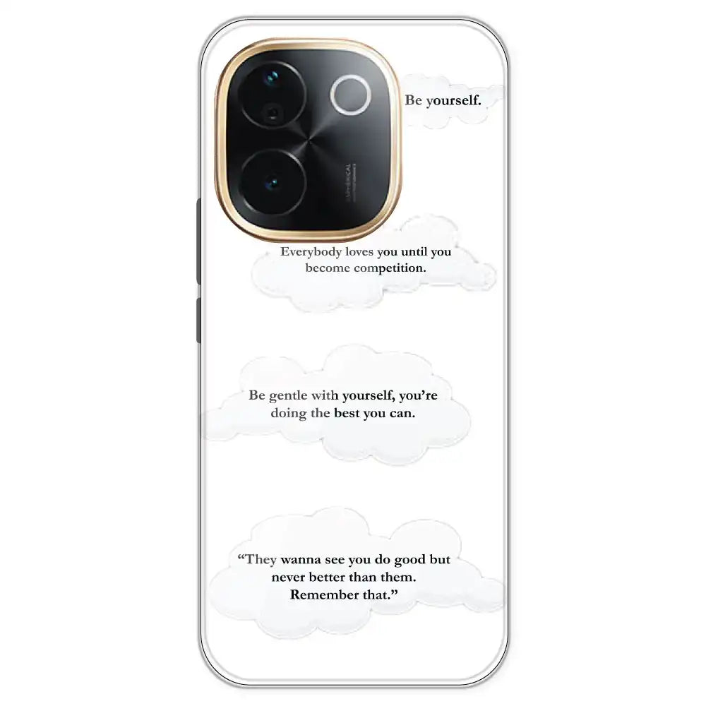 Quotes And Clouds - Clear Printed Silicone Case For iQOO Models