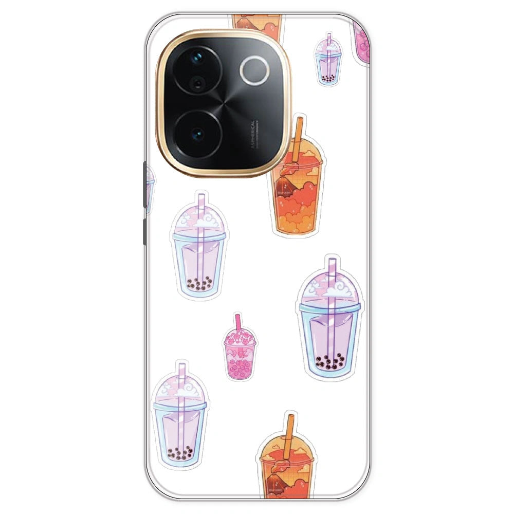 Bubble Tea - Clear Printed Silicone Case For IQOO Z9S Pro