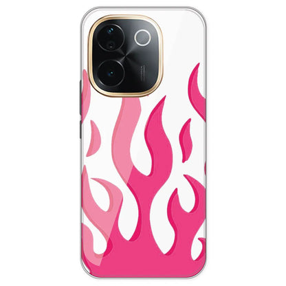 Pink Flames - Clear Printed Silicone Case For iQOO Z9S Pro 
