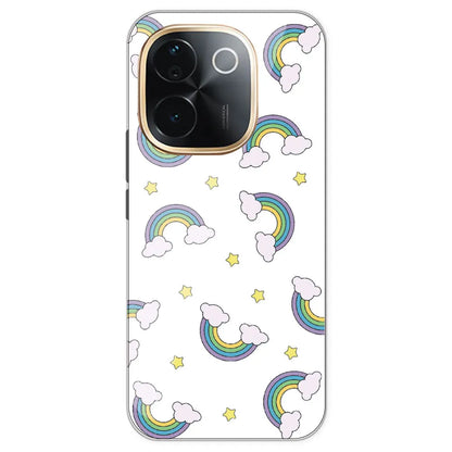 Rainbow With Clouds - Clear Printed Silicone Case For IQOO Z9S Pro