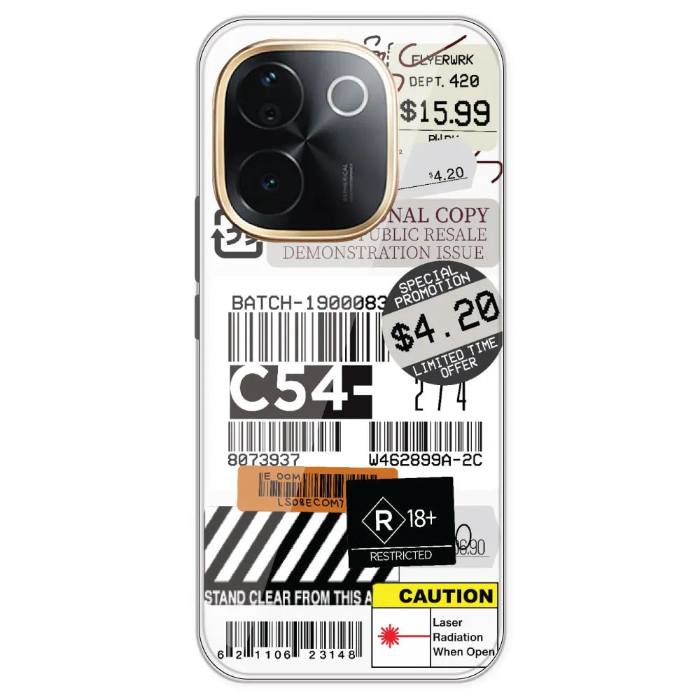 Labels - Clear Printed Silicone Case For IQOO Z9S Pro