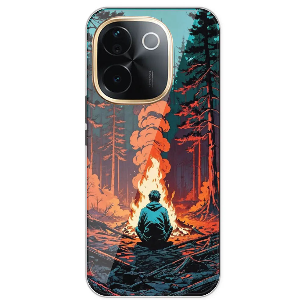 Boy With Camp Fire - Printed Silicone Case For IQOO Z9S Pro