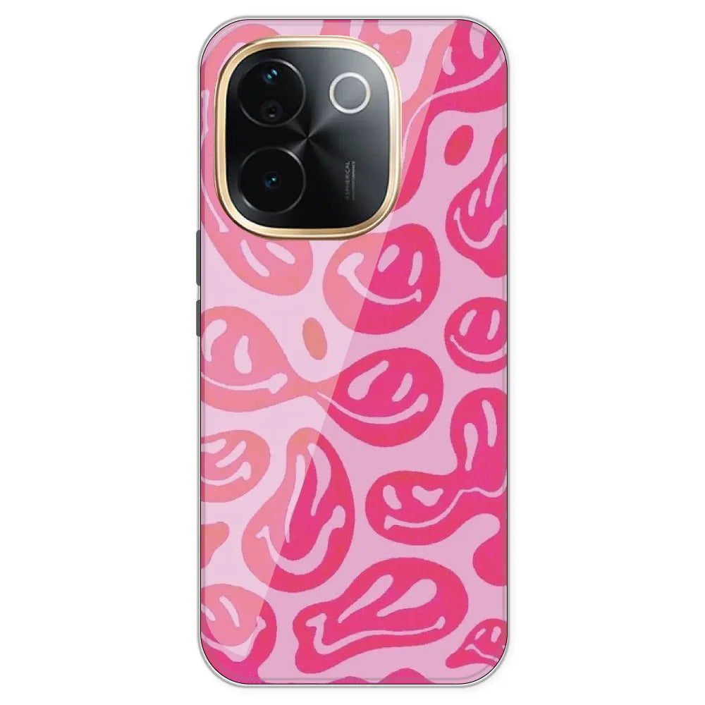 Pink Smilies - Printed Silicone Case For IQOO Z9S