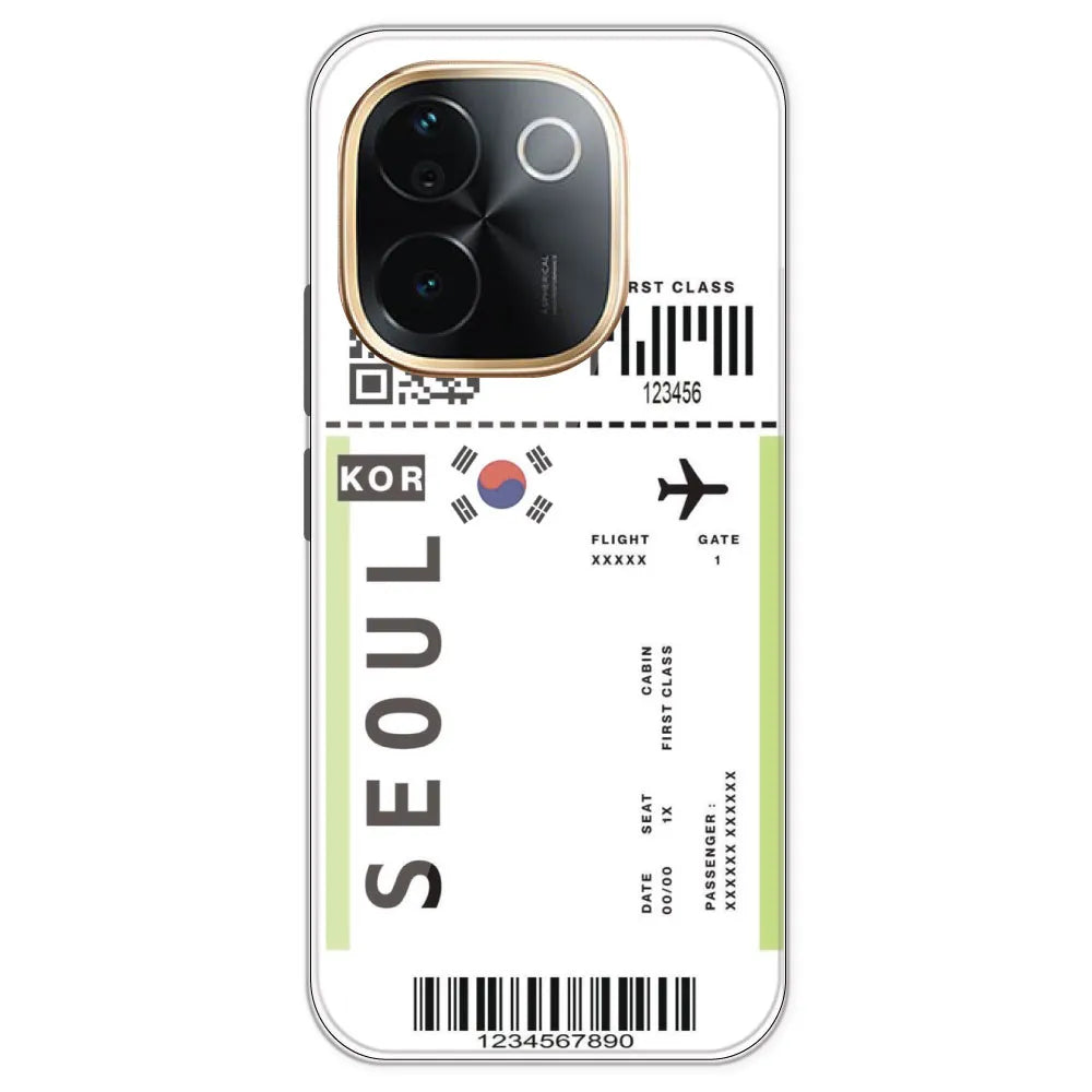 Seoul Ticket - Clear Printed Silicone Case For IQOO Z9S Pro