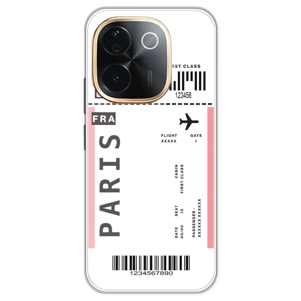 Paris Ticket - Clear Printed Silicone Case For IQOO Z9S Pro
