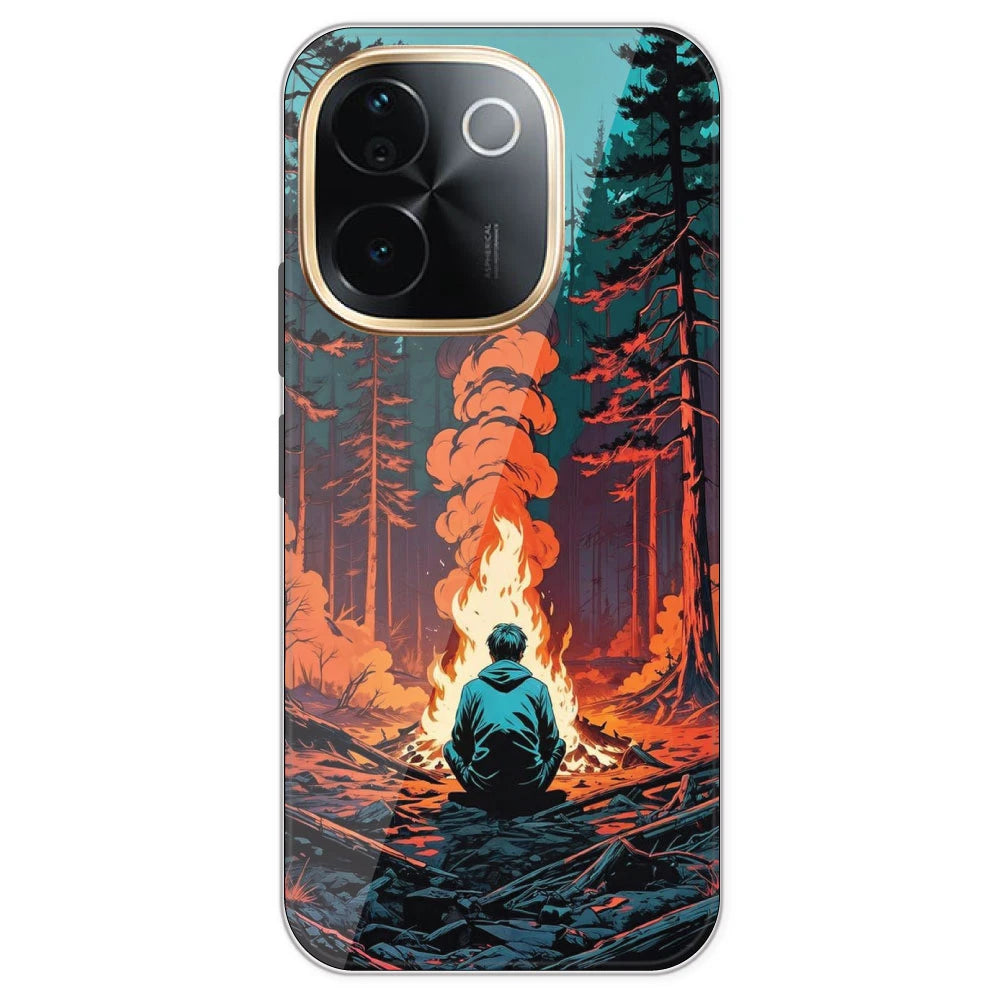 Boy With Camp Fire - Printed Silicone Case For IQOO Z9S Pro