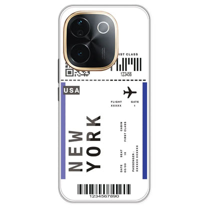 New York Ticket - Clear Printed Silicone Case For IQOO Z9S Pro