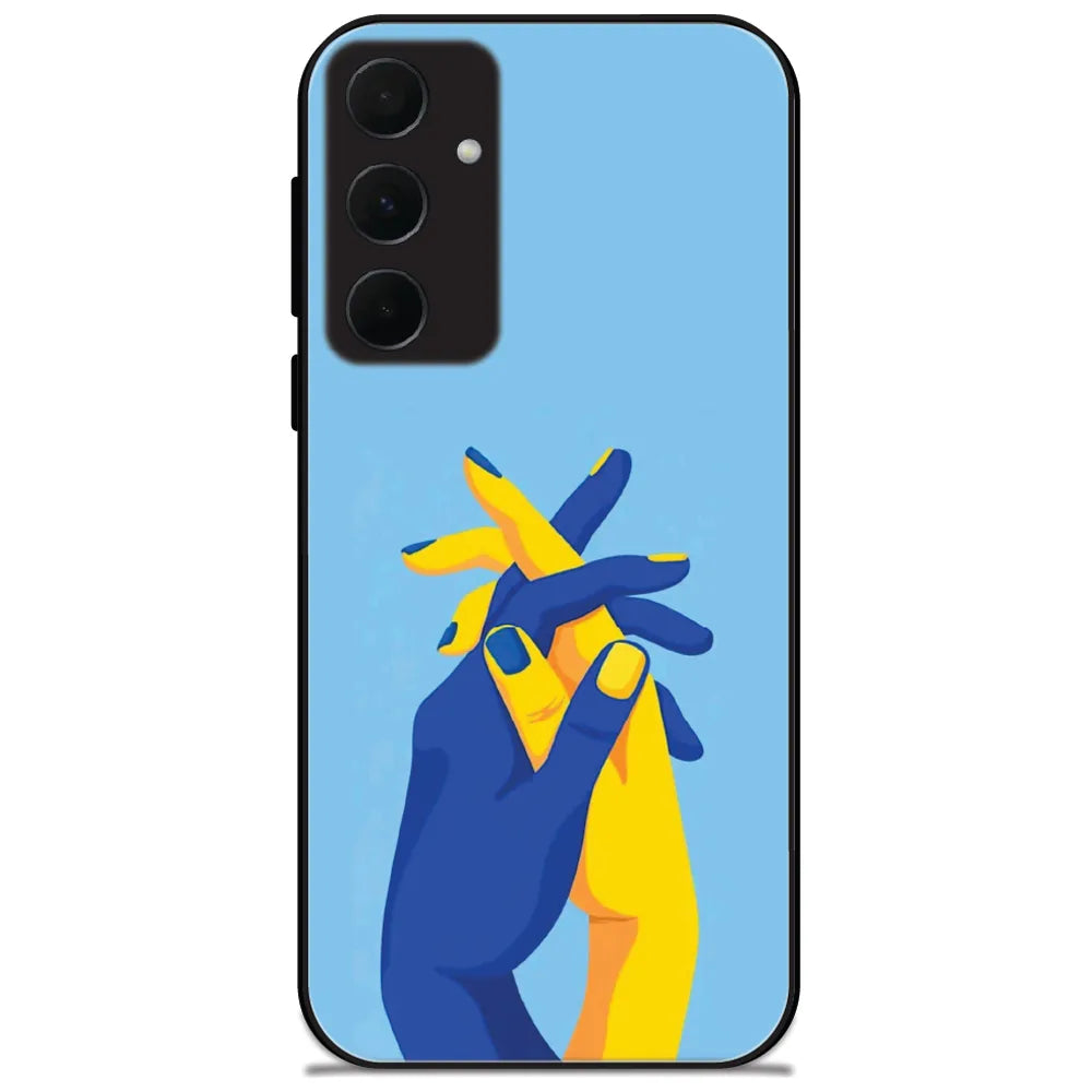 Intertwined Hands - Glossy Metal Silicone Case for Samsung Galaxy A35